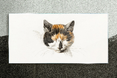 Portrait of a cat in shades of brown Glass art print