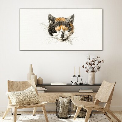 Drawing animal cat Glass Print