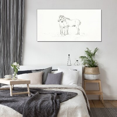 The proximity of horses in the shade Glass art print