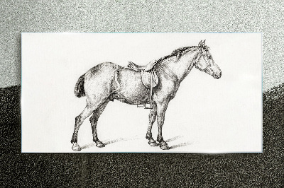 Animal figure horse Glass Print