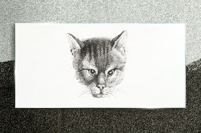 Drawing animal cat Glass Print