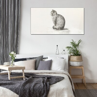 Sitting cat Glass art print