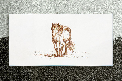 Horse in the meadow Wall art on glass