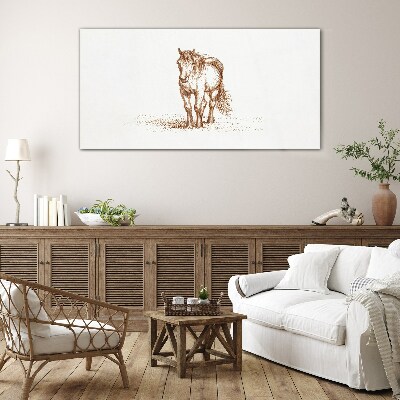 Horse in the meadow Wall art on glass