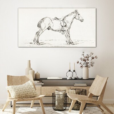 Animal figure horse Glass Print