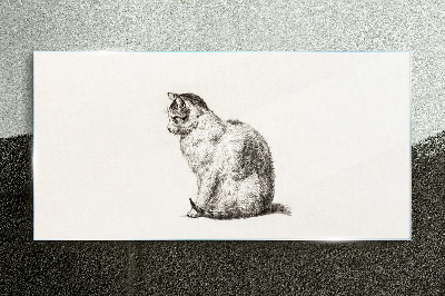 Drawing animal cat Glass Print