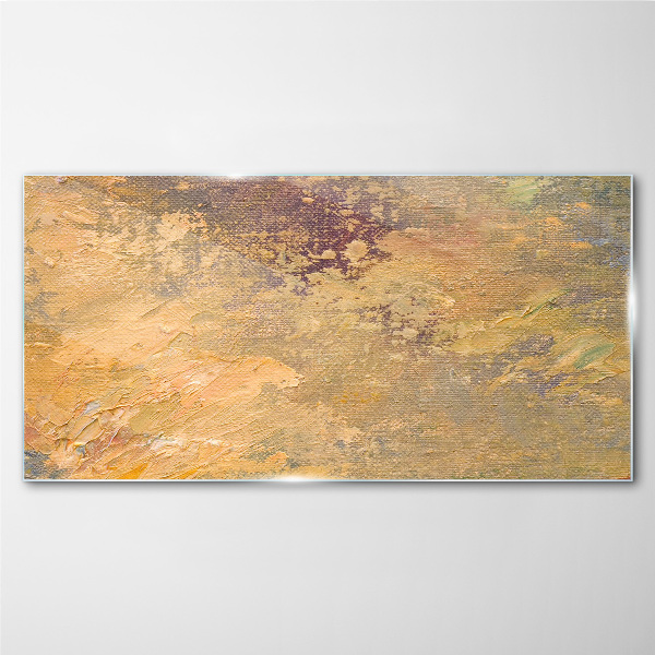 Golden reflections in an abstract landscape Glass art print