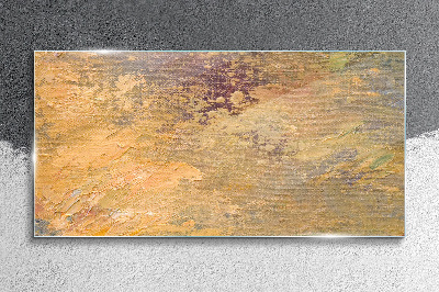Golden reflections in an abstract landscape Glass art print