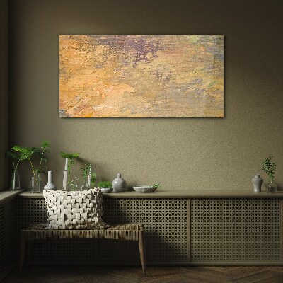 Golden reflections in an abstract landscape Glass art print