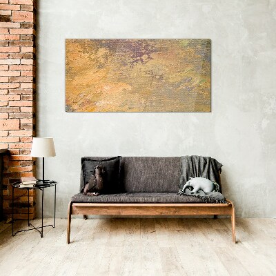 Golden reflections in an abstract landscape Glass art print