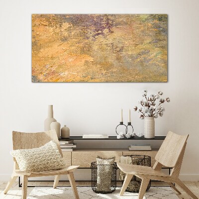 Golden reflections in an abstract landscape Glass art print