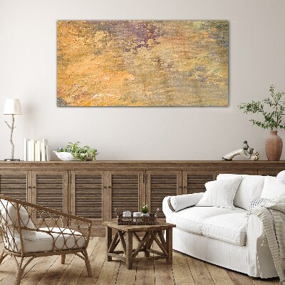 Golden reflections in an abstract landscape Glass art print