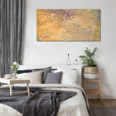 Golden reflections in an abstract landscape Glass art print