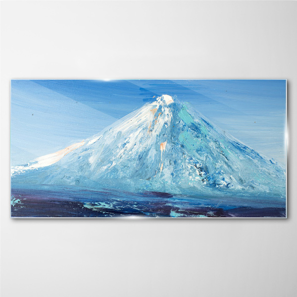 Top in blue tone Wall art on glass