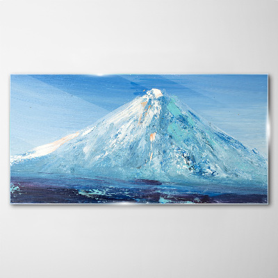 Top in blue tone Wall art on glass