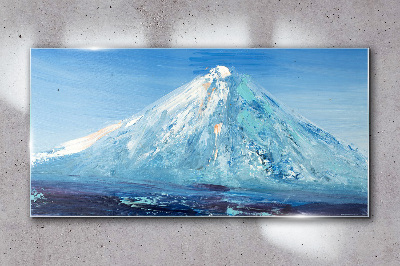 Top in blue tone Wall art on glass