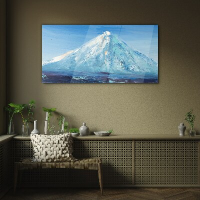 Top in blue tone Wall art on glass