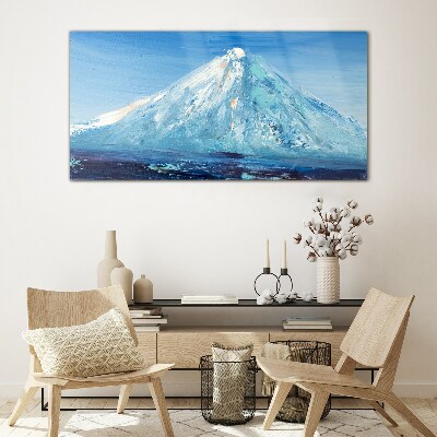 Top in blue tone Wall art on glass