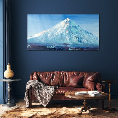 Top in blue tone Wall art on glass