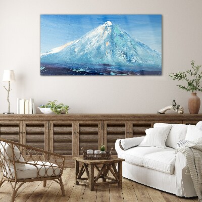 Top in blue tone Wall art on glass