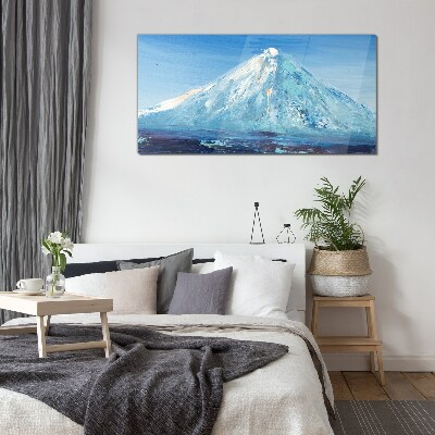 Top in blue tone Wall art on glass