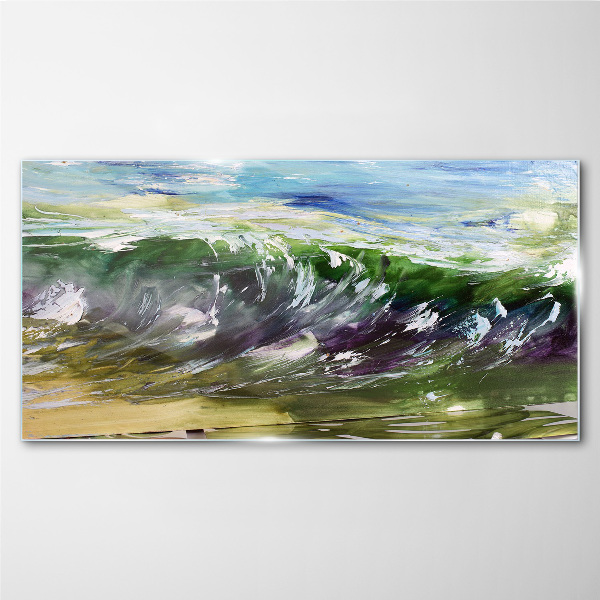 Abstract sea waves Glass Wall Art