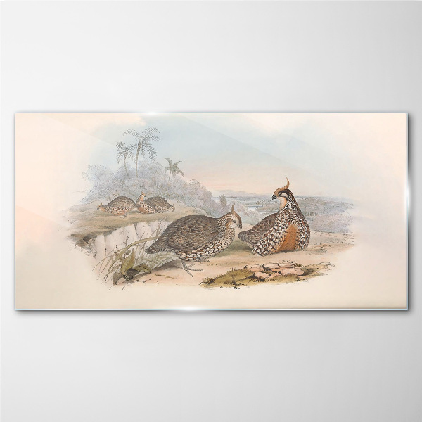 Ducks in a tropical setting Glass art print
