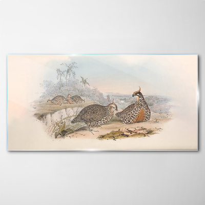 Ducks in a tropical setting Glass art print