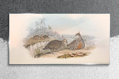 Ducks in a tropical setting Glass art print