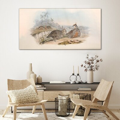 Ducks in a tropical setting Glass art print