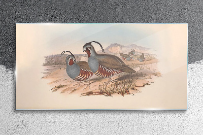 Birds in the landscape Wall art on glass