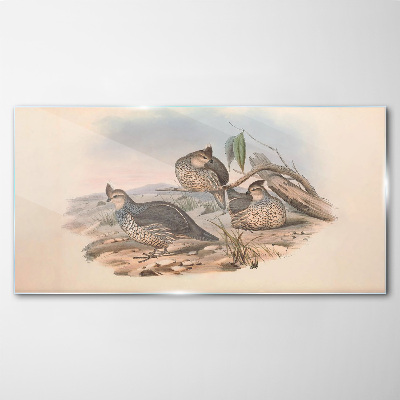 Peaceful bird life on the beach Glass art print