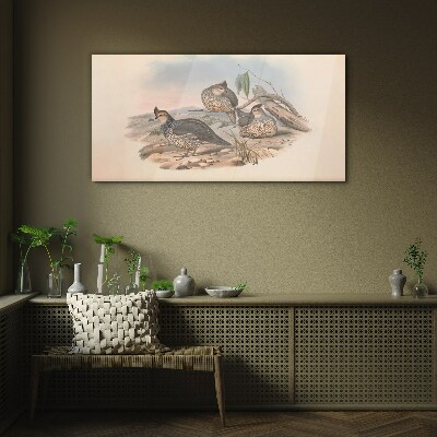 Peaceful bird life on the beach Glass art print