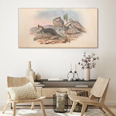 Peaceful bird life on the beach Glass art print