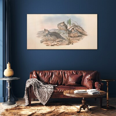 Peaceful bird life on the beach Glass art print