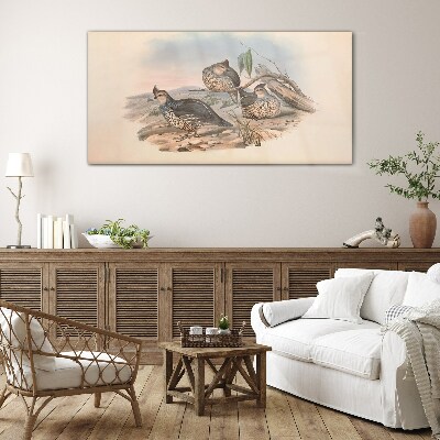 Peaceful bird life on the beach Glass art print