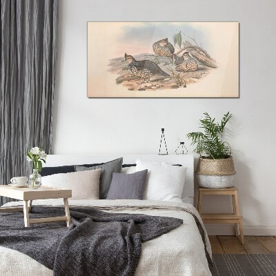 Peaceful bird life on the beach Glass art print