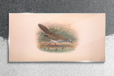 A bird above the water Wall art on glass