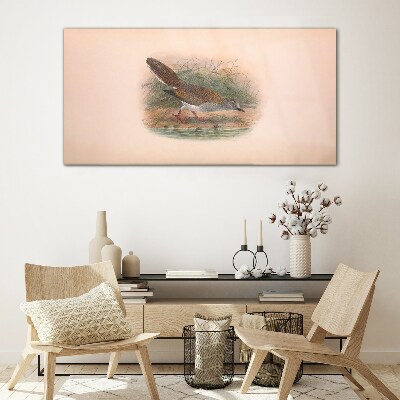 A bird above the water Wall art on glass