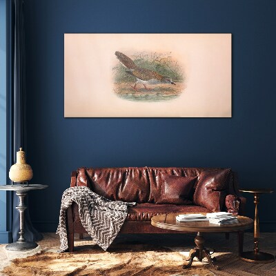 A bird above the water Wall art on glass