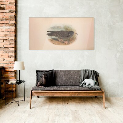 A bird on the water's edge Wall art on glass