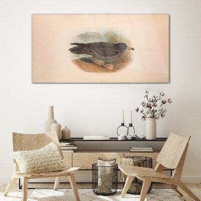 A bird on the water's edge Wall art on glass