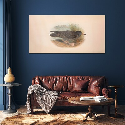 A bird on the water's edge Wall art on glass
