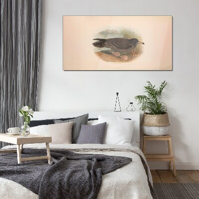 A bird on the water's edge Wall art on glass