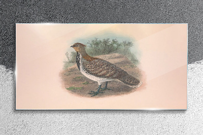 A bird in the background of nature Glass art print