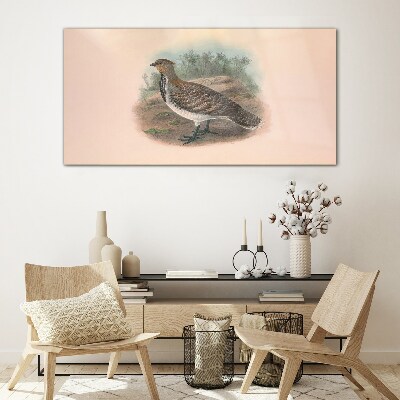 A bird in the background of nature Glass art print