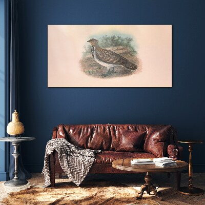 A bird in the background of nature Glass art print