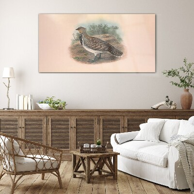 A bird in the background of nature Glass art print