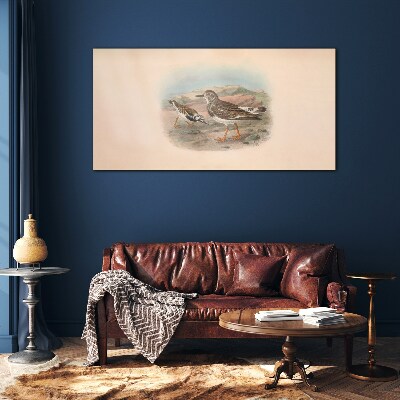 Birds in a desert landscape Glass art print