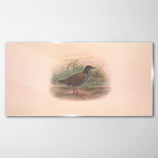 Fisherman in the grass Wall art on glass